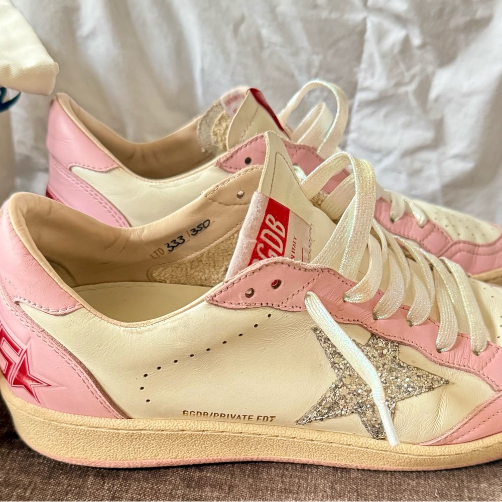 Golden Goose Ballstar Pink and White Women's Sneakers